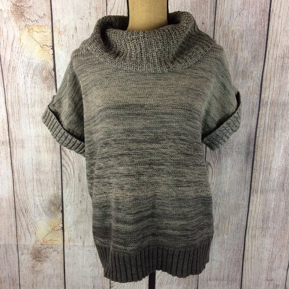 Sonoma Sweaters - Sonoma Brown Ombre Cowl Neck S/S Knit Sweater Sz L